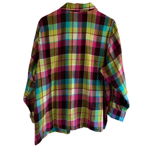 Like New Lands’ End Multicolor Plaid Sleep Shirt - Picture 3 of 3